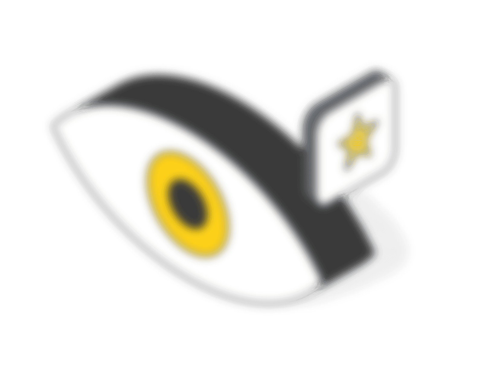 Line illustration of a blurred eye