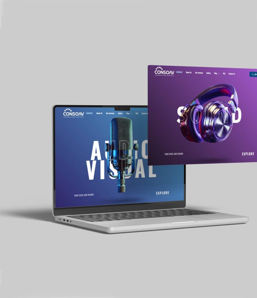 Consoav website mockup macbook