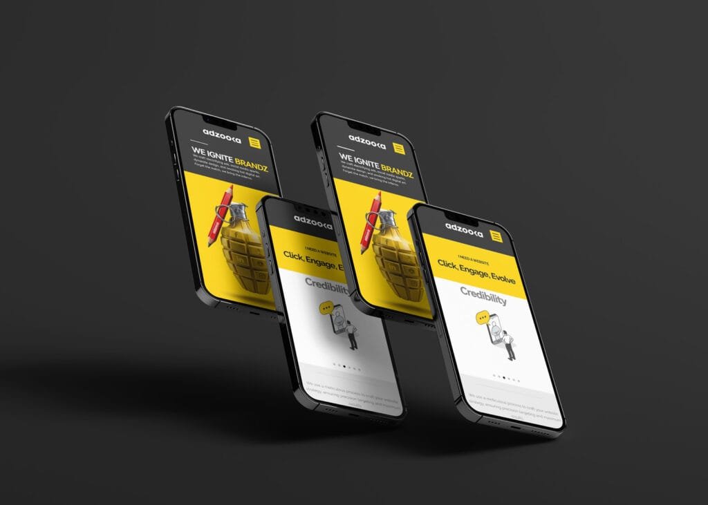 multiple black iphone mockup