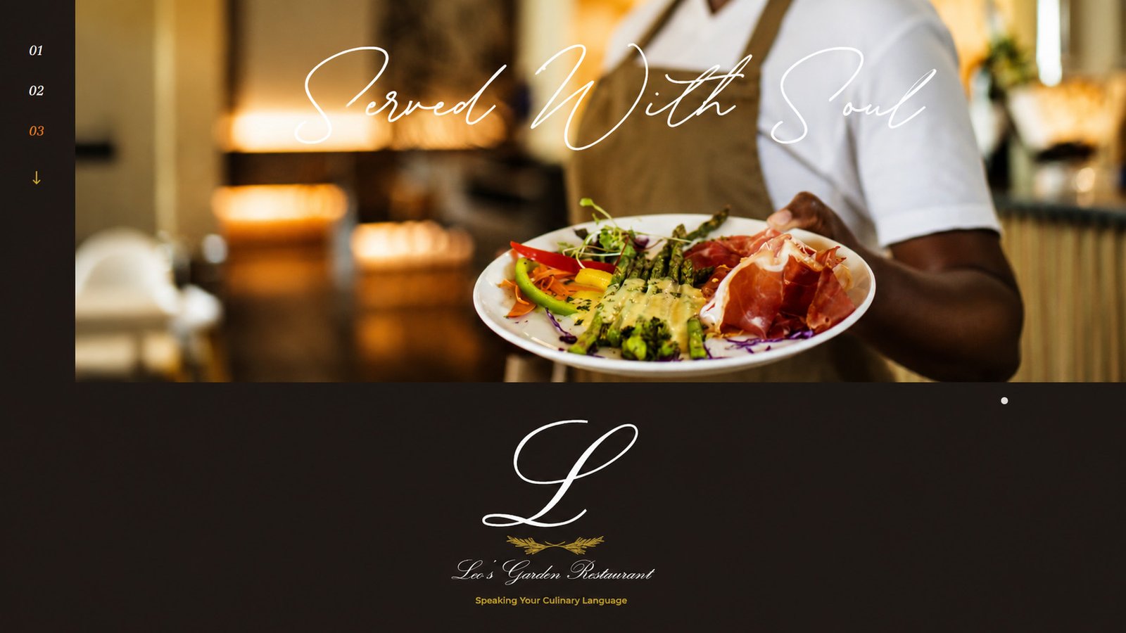 Served With Soul section from Leo’s Garden Restaurant website showing restaurant website design in Namibia by Adzooka.
