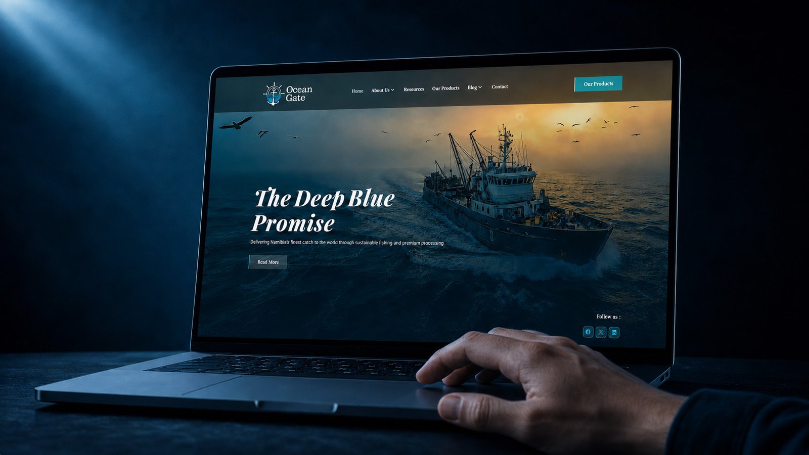 Fishing company website design in Namibia for Ocean Gate by Adzooka